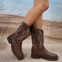 boots santiag femme marron
